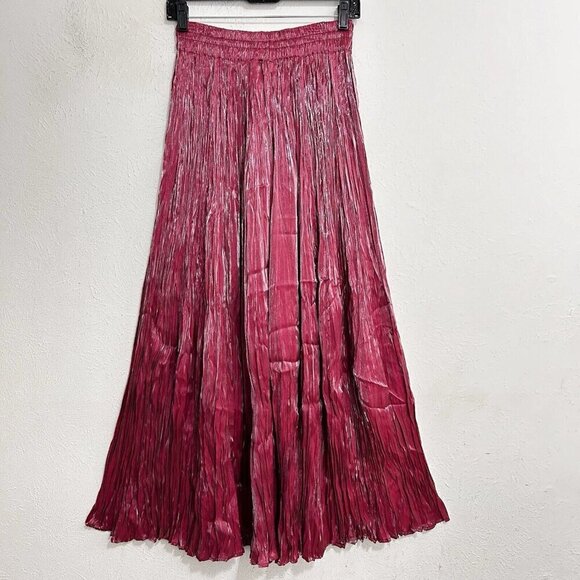 Mauve Dresses & Skirts - Longhorn By Niver Western Wear Crinkly Silky Long Maxi Skirt Mauve‎ Pink Size M